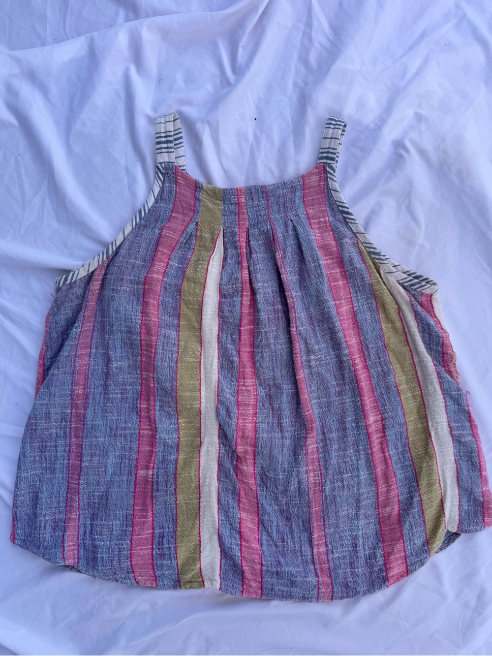 Anthropologie Striped Girls Tank Top - Pink, Blue & Green